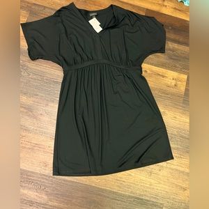 Black A line short sleeve dress